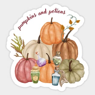 Pumpkins and potions Sticker